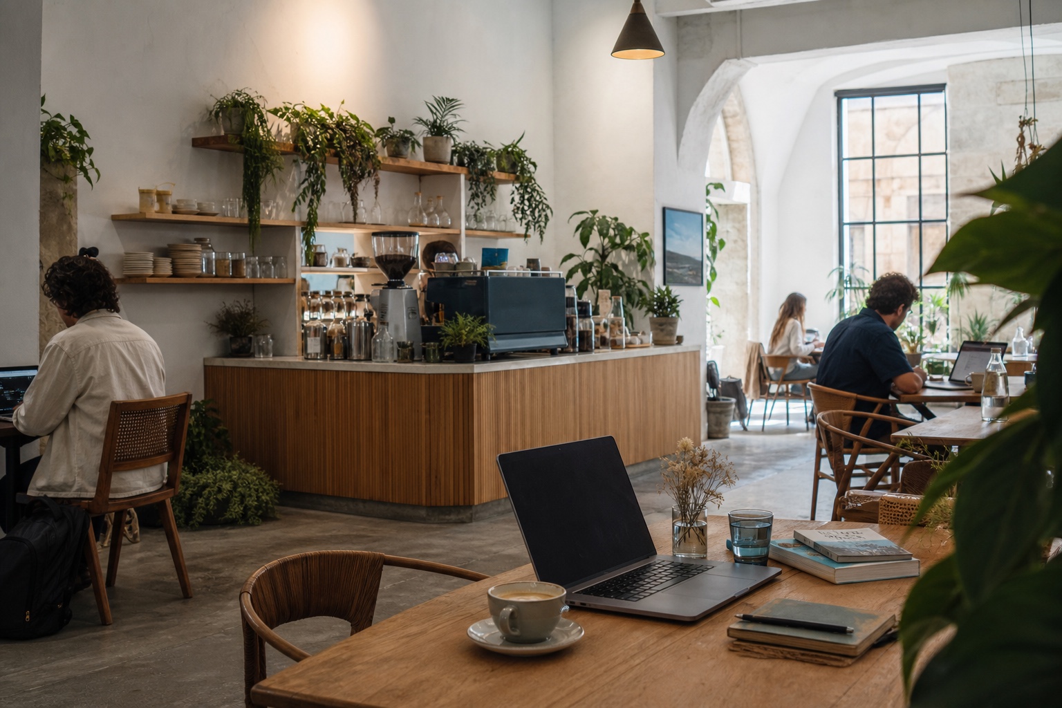 Cafe workspace for remote workers